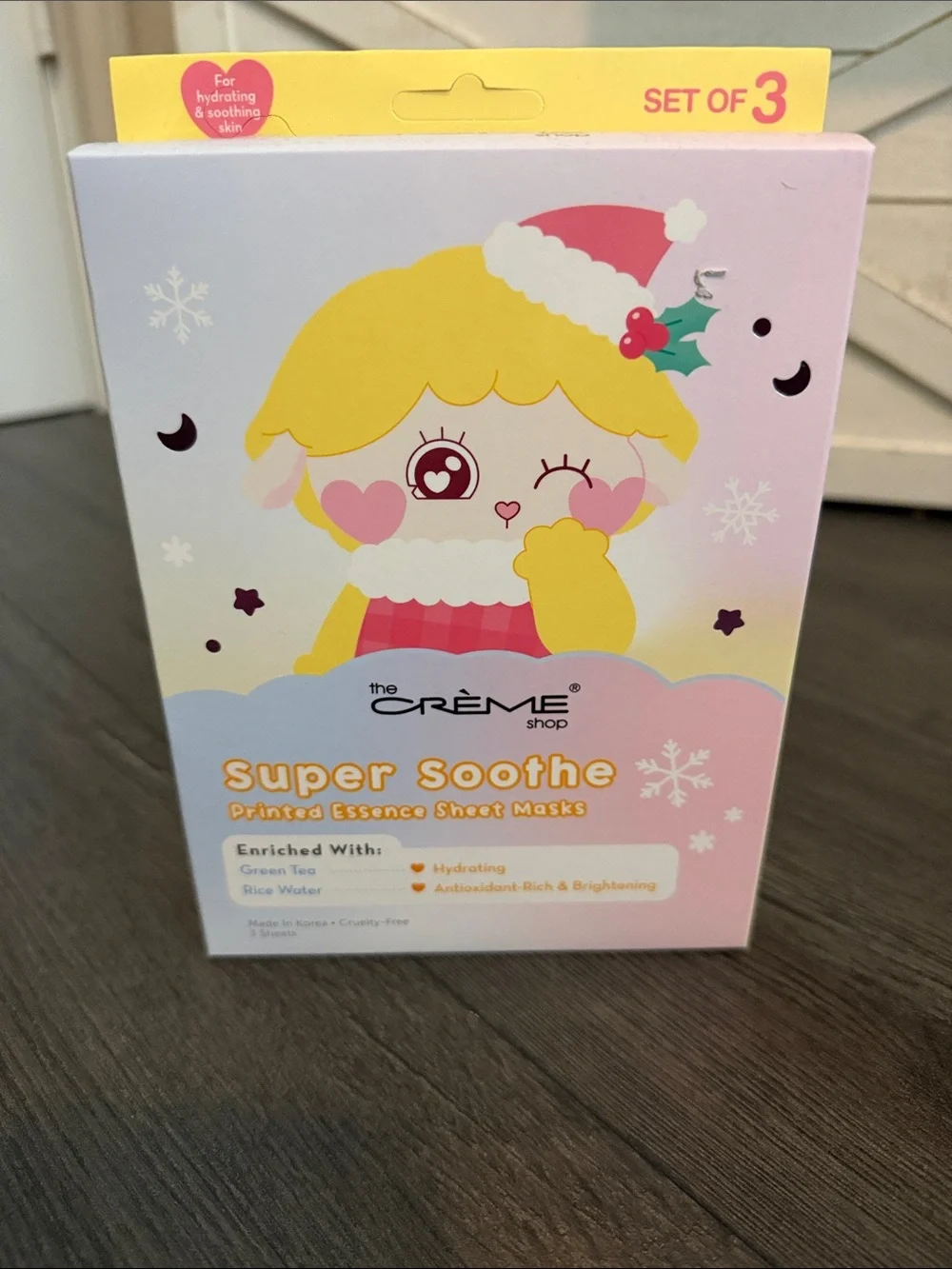 The Crème Shop Super Soothe Kids Sheet Masks – Pink & Yellow (Set of 3)